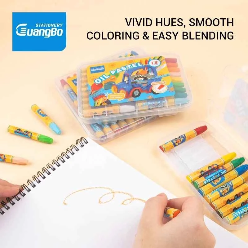 Crayon Guangbo 12 Colors HWH04548 / Oil Pastel / Krayon 12 Warna